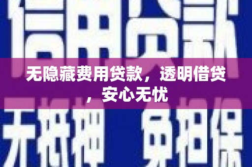 青田无隐藏费用贷款，透明借贷，安心无忧