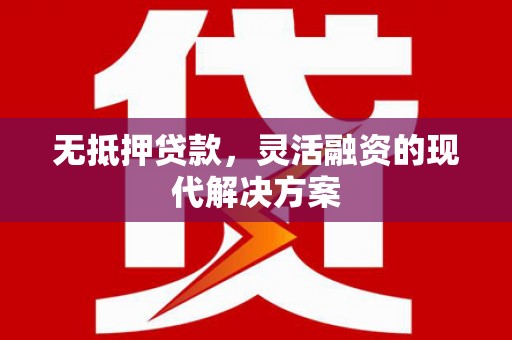 青田无抵押贷款，灵活融资的现代解决方案